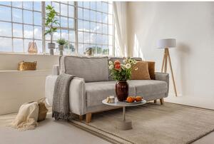 Canapea bej extensibilă cu tapițerie din catifea reiată 218 cm Tori – Bonami Selection