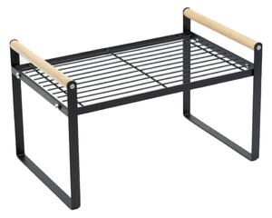Raft metalic multifunctional Pufo Simple pentru depozitare si organizare in bucatarie sau baie, 51 cm, negru