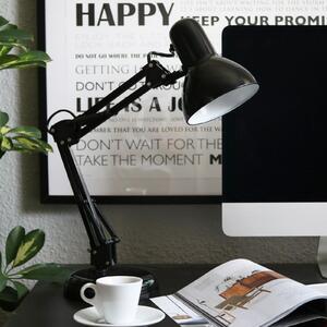 B.K. Licht Lampa de birou Hera, negru, metal, înălțime 53 cm, E14, Negru, Studiu / Birou