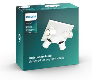 Philips myLiving Runner spot tavan GU10 4 bec alb, reglabil, Alb, Camera de zi / sufragerie, Metal