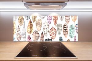 Panou sticlă decorativa bucătărie pene colorate