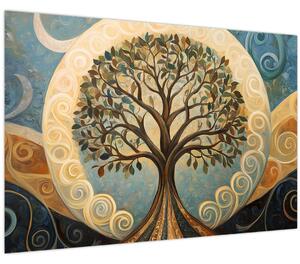 Tablou – Arborele vieții și spirale (90x60 cm)