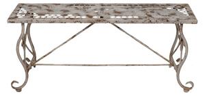 Banca de gradina, alb, din metal, cu aspect vintage, Abeille