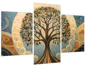 Tablou – Arborele vieții și spirale (90x60 cm)