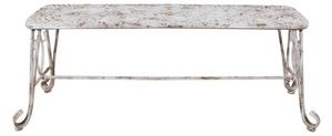 Banca de gradina, alb, din metal, cu aspect vintage, Brocante