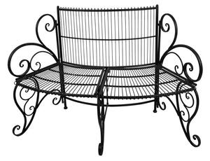 Banca de gradina, negru, din metal, aspect vintage