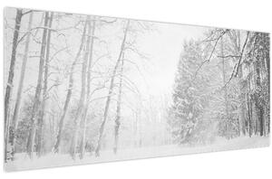 Tablou - Pier de lemn în timpul iernii (120x50 cm)