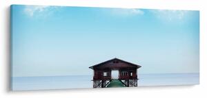 Tablou cu casă pe mare (120x50 cm)