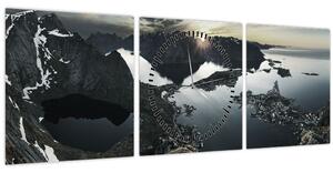 Tablou - Munții norvegieni (cu ceas) (90x30 cm)