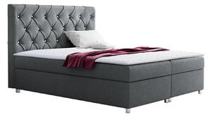 Pat boxspring DomusBoxspring, Single, Gri inchis, 120x200, Tapiterie, Somiera patSomiera pat, 12x21x13cm