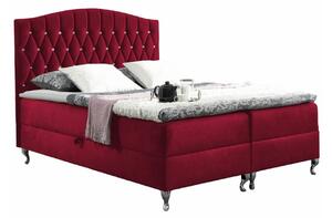 Pat boxspring UrbsBoxspring, Single, Roșu, 120x200, Tapiterie, Somiera patSomiera pat, 12x21x14cm