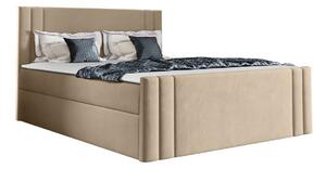 Pat boxspring MelBoxspring, Dublu, Maro deschis, 160x200, Tapiterie, Somiera patSomiera pat, 16x21x10cm