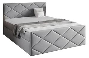 Pat boxspring MonsBoxspring, Single, Gri deschis, 120x200, Tapiterie, Somiera patSomiera pat, 12x21x10cm