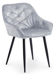 Scaun tapitat K418, gri/negru, stofa clasica/metal, 56x65x81 cm