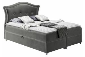 Pat boxspring OleumDublu, Boxspring, Gri inchis, 180x200, Tapiterie, Somiera patSomiera pat, 19x21x13cm
