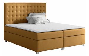 Pat boxspring PanisBoxspring, Single, Galben, 120x200, Tapiterie, Somiera patSomiera pat, 12x21x13cm