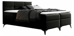 Pat boxspring HarenaSingle, Boxspring, Negru, 120x200, Piele ecologică, Somiera patSomiera pat, 12x21x12cm