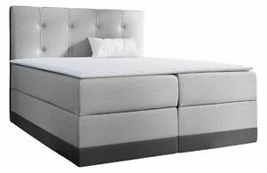 Pat boxspring VillaBoxspring, Dublu, Gri deschis, 180x200, Tapiterie, Somiera patSomiera pat, 18x21x12cm