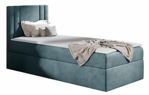 Pat boxspring Mel IBoxspring, Single, Turcoaz, 80x200, Tapiterie, Somiera patSomiera pat, 8x21x10cm