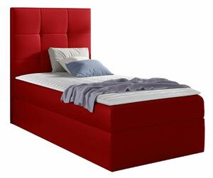 Pat boxspring NomenBoxspring, Single, Roșu, 80x200, Piele ecologică, Somiera patSomiera pat, 8x21x10cm