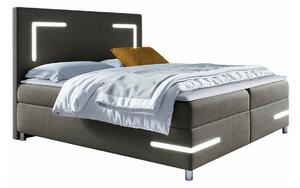 Pat boxspring VallisBoxspring, Dublu, Gri inchis, 160x200, Tapiterie, Somiera patSomiera pat, 16x21x12cm