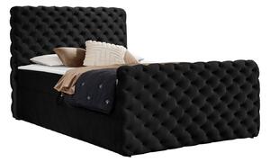 Pat boxspring Lac IBoxspring, Dublu, Negru, 180x200, Tapiterie, Somiera patSomiera pat, 19x23x12cm