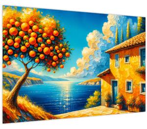 Tablou - Casă cu portocale II. (90x60 cm)