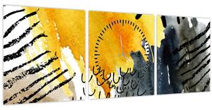 Tablou - Acuarelă abstractă (cu ceas) (90x30 cm)