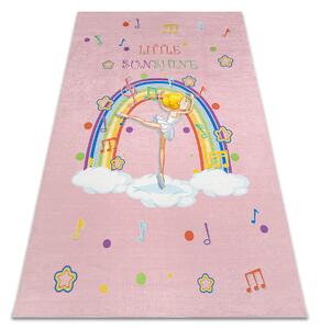 BAMBINO 41870 covor lavabil Balerina, curcubeu pentru copii anti-alunecare - roz