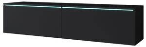 Comodă TV suspendată/independentă Lowboard D, negru grafit (140 cm)