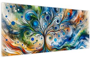 Tablou – Arbore energetic colorat (120x50 cm)