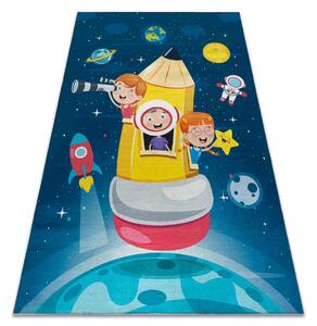 BAMBINO 42810 covor lavabil Rachetă, planete pentru copii anti-alunecare - albastru / maro