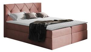 Pat boxspring LitusBoxspring, Single, Roze, 120x200, Tapiterie, Somiera patSomiera pat, 13x21x10cm