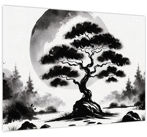 Tablou – Bonsai alb-negru (70x50 cm)
