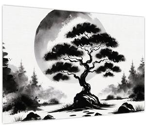 Tablou – Bonsai alb-negru (90x60 cm)
