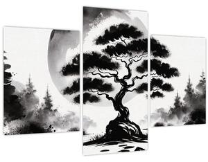 Tablou – Bonsai alb-negru (90x60 cm)