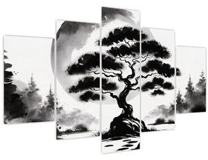 Tablou – Bonsai alb-negru (150x105 cm)