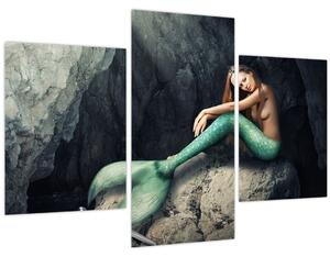 Tablou - Sirena pe stâncă (90x60 cm)