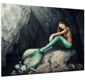 Tablou - Sirena pe stâncă (70x50 cm)