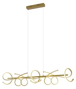 Lampă suspendată de design aurie dreptunghiulară cu 3 trepte de intensitate luminoasă - Krisscross