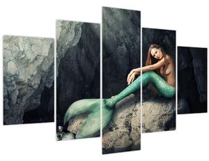 Tablou - Sirena pe stâncă (150x105 cm)