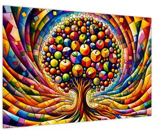 Tablou – Arbore colorat cu mere (90x60 cm)