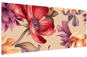 Tablou - Flori de epocă (120x50 cm)