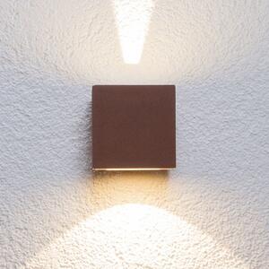 Lucande LED lumina de perete în aer liber Jarno, rugină, metal, 9cm, Maro / Rugină, Metal, Modern