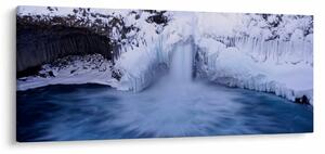Tablou cu cascadele iarna (120x50 cm)