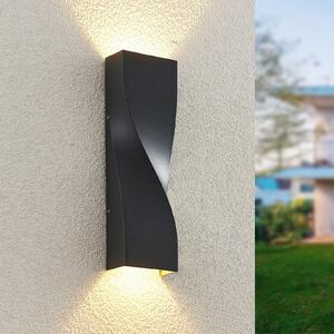 Lucande LED lampă de perete pentru exterior Tibelya, antracit, sus/jos, IP65, Negru, Aluminiu, Modern