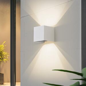 Lindby Smart LED lampă de perete pentru exterior Dara, 10 cm, alb, CCT Tuya, reglabil, Alb, Aluminiu, Modern