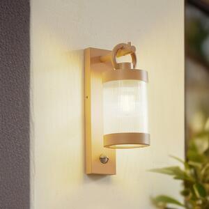 Lindby lumina de perete în aer liber Yrene, 20 cm, bej, senzor, undă, reglabil, Bej, Aluminiu, Modern