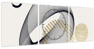 Tablou - Forme geometrice N⁰3 (cu ceas) (90x30 cm)