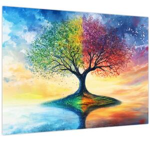 Tablou – Arbore pictat al anotimpurilor (70x50 cm)